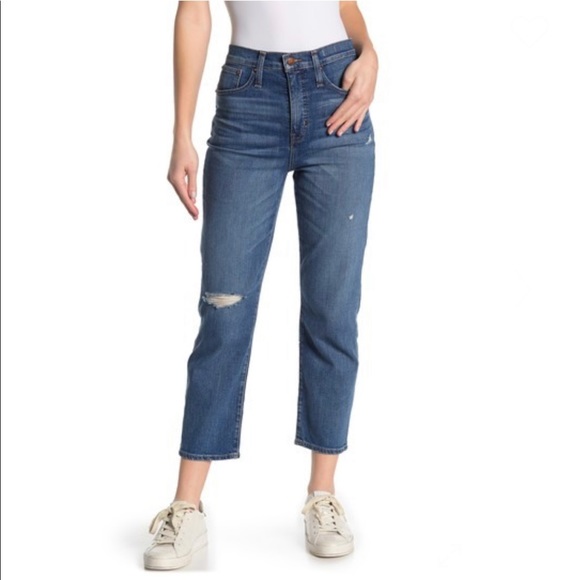 Madewell Cropped Classic Straight Leg Jeans - Picture 2 of 10
